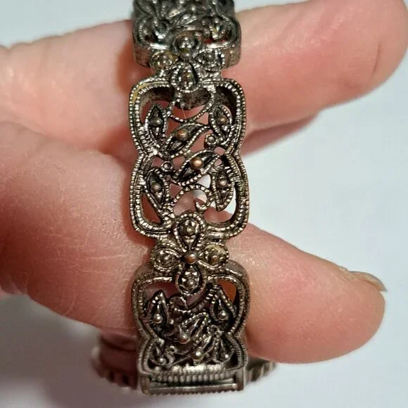 silver tone women's clamp bracelet watch - Picture 6 of 8